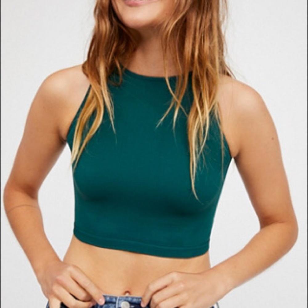 Emerald Free People high neck seamless crop